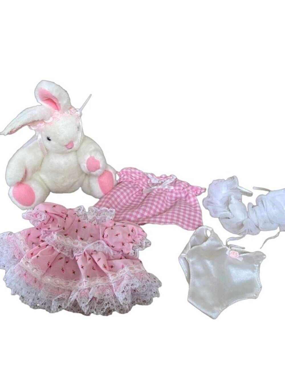 Wondertreats Plush Bunny with Wardrobe 10” Jointed 2 Dresses Leotard and Tutu OS